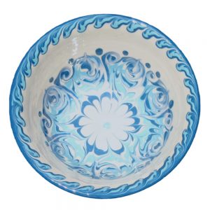 White and Blue Rose Bowl