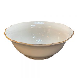 White and Gold Edged Porcelain Bowl