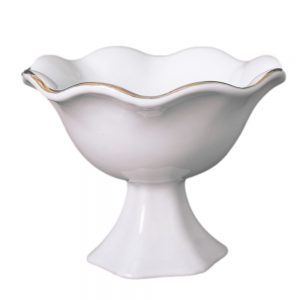 White and Gold Porcelain Icecream Bowl