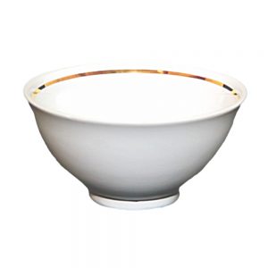 White and Gold Uzbek Traditional Porcelain Bowl